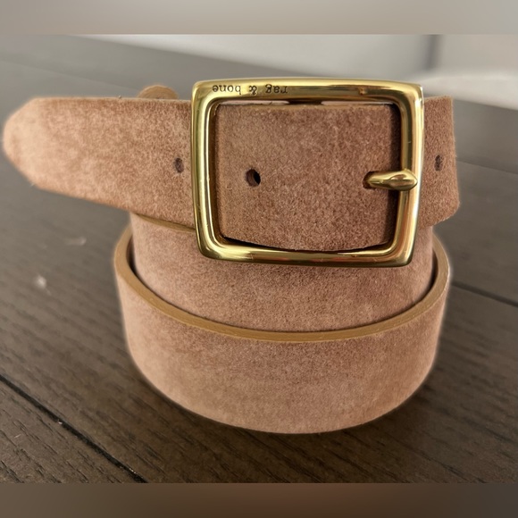 rag & bone Accessories - RAG & BONE Suede Boyfriend Belt, Camel XL Made in England